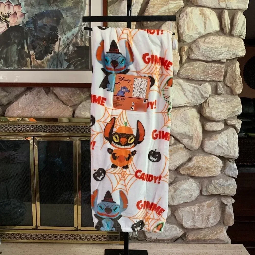Stitch “Gimme Candy” Halloween throw plush blanket